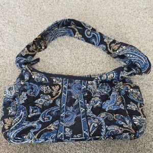 Vera Bradley Navy and Tan Paisley Shoulder Bag
